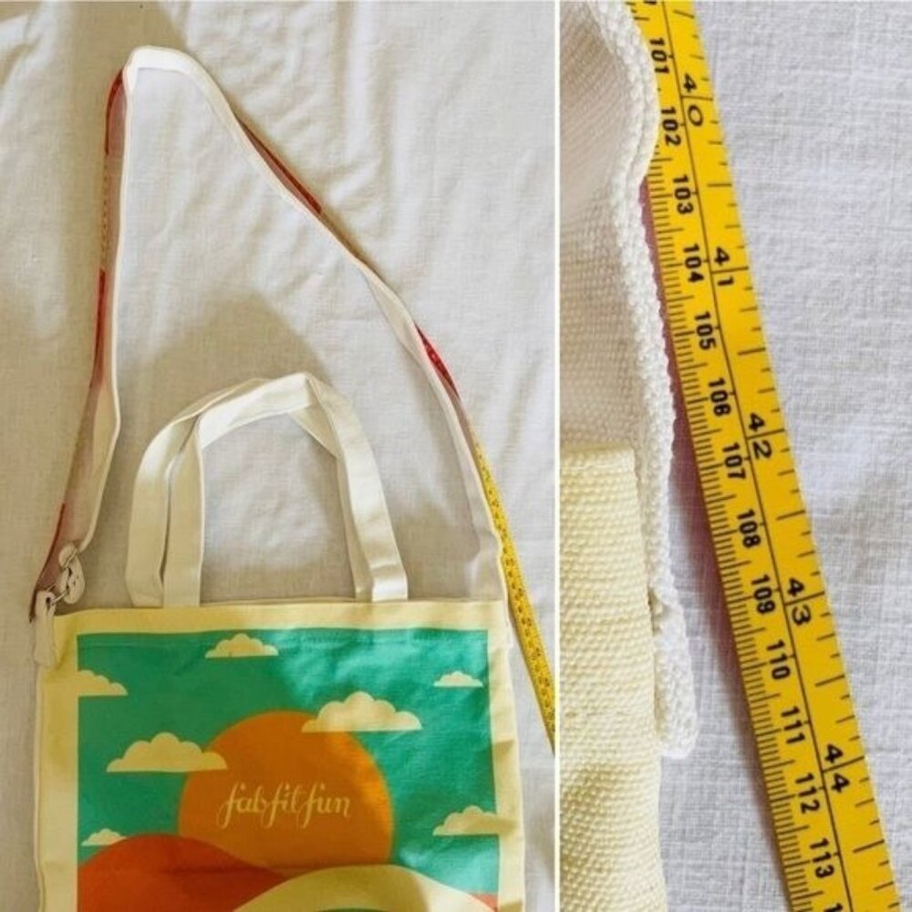 Summer Sunset Canvas Beach Tote FabFitFun Shoulder Bag Foldable Travel Shopping - Picture 9 of 12